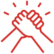 How we help icon An icon of two hands holding each other in celebration
